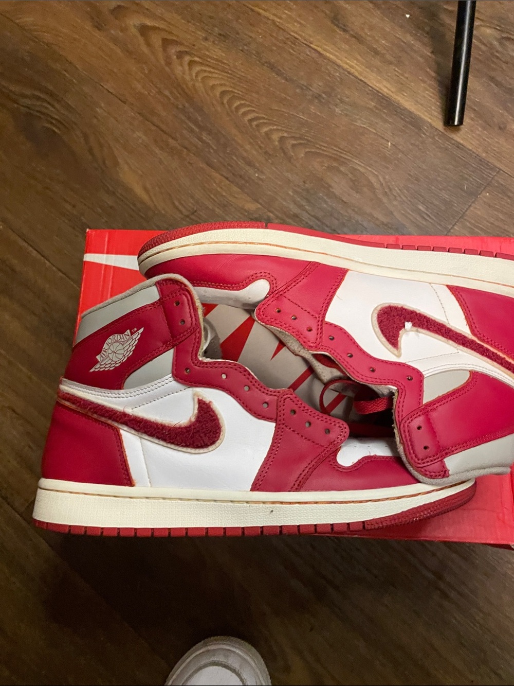 Jordan Women's High-Top Sneakers in Red and White